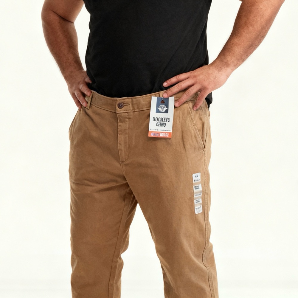 Dockers Black Tee and Brown Chinos